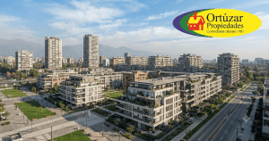 Vista aérea de desarrollo urbano en Santiago de Chile, representando la modernización de la normativa inmobiliaria 2026.